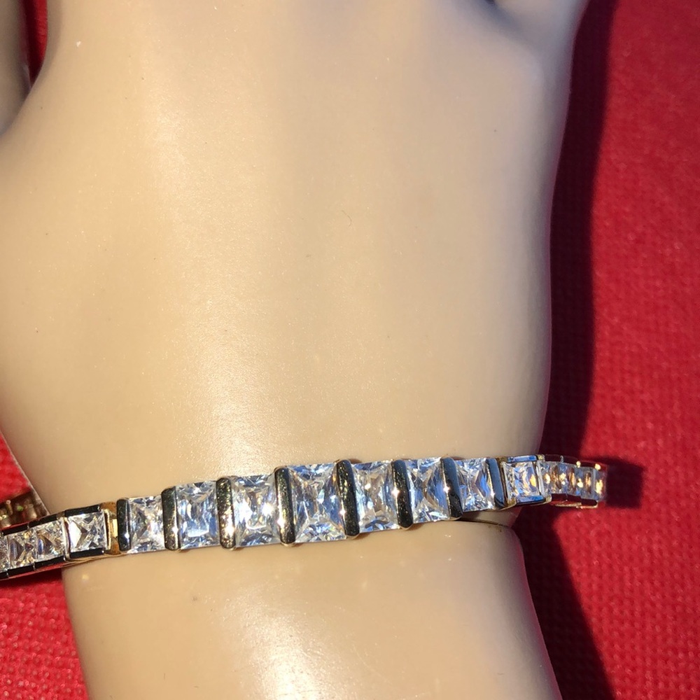 Sterling gold plated Crystal-tennis bracelet 925